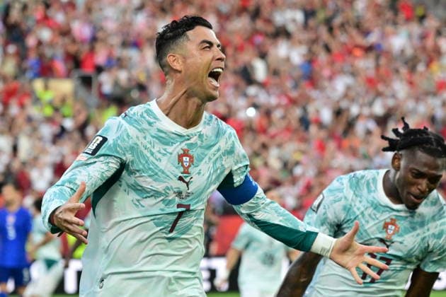 FIFA World Cup, WM, Weltmeisterschaft, Fussball 2026 - Round of 32 - Portugal vs Croatia Cristiano Ronaldo of Portugal celerbates after scoring the 1-1 goal during the FIFA World Cup 2026 Round of 32 match Portugal against Croatia, in Toronto, Canada, 02 July 2026. TORONTO Canada  Copyright: xEDUARDOxLIMAx