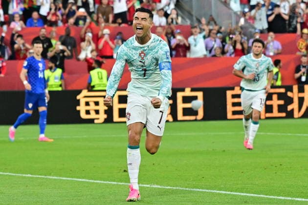 FIFA World Cup, WM, Weltmeisterschaft, Fussball 2026 - Round of 32 - Portugal vs Croatia Cristiano Ronaldo of Portugal celerbates after scoring the 1-1 goal during the FIFA World Cup 2026 Round of 32 match Portugal against Croatia, in Toronto, Canada, 02 July 2026. TORONTO Canada  Copyright: xEDUARDOxLIMAx