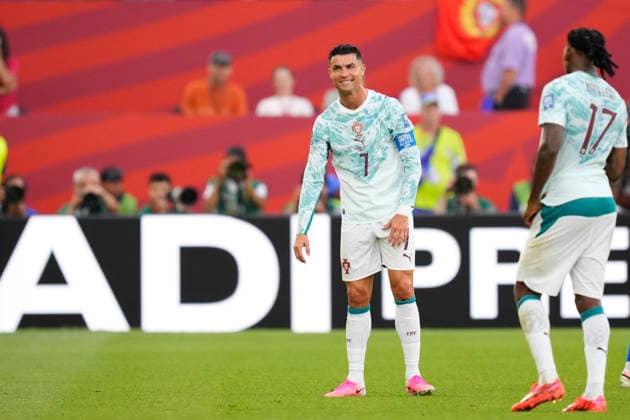 Portugal v Croatia: Round Of 32 - FIFA World Cup, WM, Weltmeisterschaft, Fussball 2026 Cristiano Ronaldo of Portugal reacts during the FIFA World Cup 2026 Round Of 32 match between Portugal and Croatia at Toronto Stadium on July 02, 2026 in Toronto, Ontario. Toronto ON Canada  Copyright: xJosexBretonx originalFilename:bretonhernandez-portugal260702_npVtD.jpg