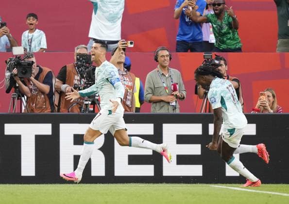Portugal v Croatia - FIFA World Cup, WM, Weltmeisterschaft, Fussball 2026 - Round of 32 TORONTO, CANADA - JULY 02: Cristiano Ronaldo of Portugal celebrates after scoring his team s first goal during the 2026 FIFA World Cup Round of 32 match between Portugal and Croatia at Toronto Stadium (BMO Field) in Toronto, Ontario, Canada on July 02, 2026. Jose Hernandez Anadolu Ontario Canada. Editorial use only. Please get in touch for any other usage.  Copyright: x2026xAnadoluxJosexHernandezx