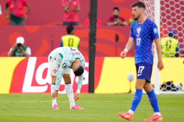 Portugal v Croatia: Round Of 32 - FIFA World Cup, WM, Weltmeisterschaft, Fussball 2026 Cristiano Ronaldo of Portugal reacts during the FIFA World Cup 2026 Round Of 32 match between Portugal and Croatia at Toronto Stadium on July 02, 2026 in Toronto, Ontario. Toronto ON Canada  Copyright: xJosexBretonx originalFilename:bretonhernandez-portugal260702_npMIG.jpg