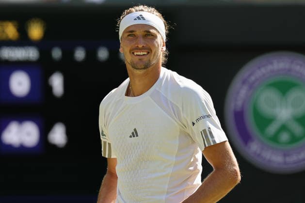 (260703) -- LONDON, July 3, 2026 -- Alexander Zverev of Germany reacts during the men s singles second round match against Valentin Royer of France at the Wimbledon Tennis Championships in London, Britain, on July 2, 2026. (Photo by Xinhua) (SP)BRITAIN-LONDON-TENNIS-WIMBLEDON-MEN S SINGLES DinendraxHaria 
