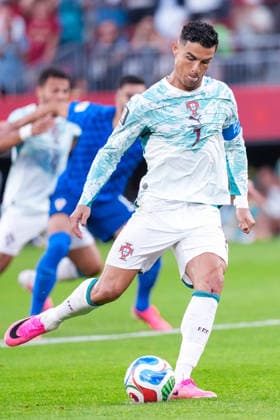 Cristiano Ronaldo of Portugal shoots for goal during a FIFA Men’s World Cup 2026 round of 32 football match between Portugal and Croatia at Toronto Stadium, in Toronto July 02th 2026 (Photo by Alexandra Fechete SPP)  Copyright: xAlexandraxFechete SPPx Sportspressphoto_SPR183069