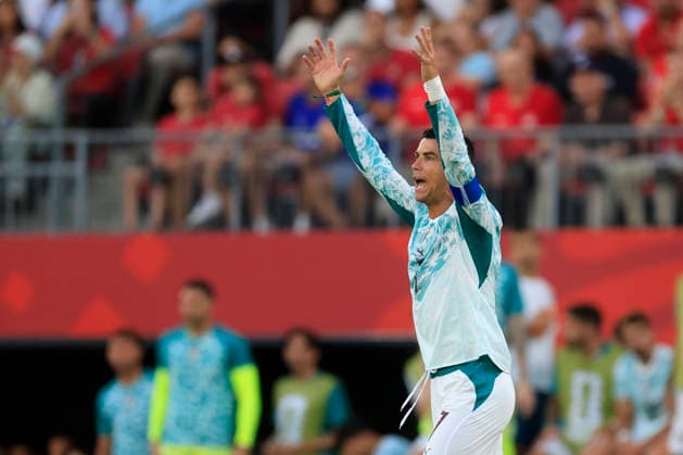 Cristiano Ronaldo of Portugal celebrates a goal during a 2026 FIFA World Cup, WM, Weltmeisterschaft, Fussball match between Portugal and Croatia at BMO Stadium in Toronto, Canada, 02 July 2026. FIFA World Cup 2026 - Round of 32 - Portugal vs. Croatia !ACHTUNG: NUR REDAKTIONELLE NUTZUNG!  Copyright: xBienvenidoxVelascox GR5101 20260703-55020783242_1