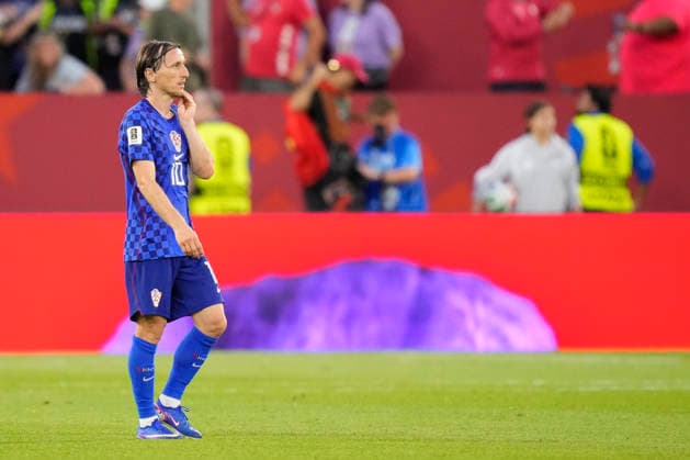 Portugal v Croatia: Round Of 32 - FIFA World Cup, WM, Weltmeisterschaft, Fussball 2026 Luka Modric of Croatia reacts after the goal scored by Goncalo Ramos of Portugal during the FIFA World Cup 2026 Round Of 32 match between Portugal and Croatia at Toronto Stadium on July 02, 2026 in Toronto, Ontario. Toronto ON Canada  Copyright: xJosexBretonx originalFilename:bretonhernandez-portugal260702_npFHm.jpg