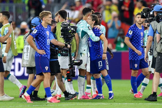 Portugal v Croatia: Round Of 32 - FIFA World Cup, WM, Weltmeisterschaft, Fussball 2026 Luka Modric of Croatia congratulates Cristiano Ronaldo of Portugal after the 2-1 win during the FIFA World Cup 2026 Round Of 32 match between Portugal and Croatia at Toronto Stadium on July 2, 2026 in Toronto, Canada.  SanjinxStrukic PIXSELL