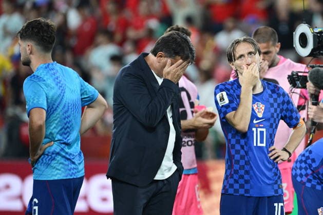 Toronto, July 26, 2026. BMO Field, 2026 FIFA World Cup, WM, Weltmeisterschaft, Fussball Portugal vs. Croatia, World Cup Round of 32 knockout match. In the photo: Zlatko Dalic, Luka Modric. Photo: Boris Kovacev CROPIX Copyright: xxBorisxKovacevx bk_portugal_hrvatska86-020726