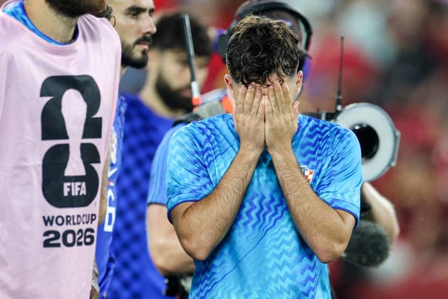 Portugal v Croatia: Round Of 32 - FIFA World Cup, WM, Weltmeisterschaft, Fussball 2026 Martin Baturina of Croatia react after a 1-2 loss during the FIFA World Cup 2026 Round Of 32 match between Portugal and Croatia at Toronto Stadium on July 2, 2026 in Toronto, Canada.  SanjinxStrukic PIXSELL