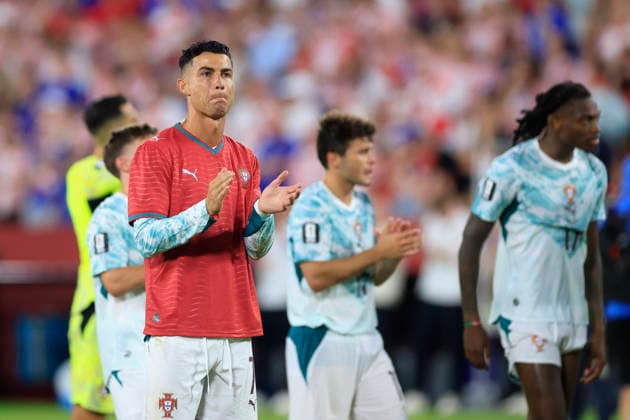 Cristiano Ronaldo of Portugal bids farewell to fans at the end of a 2026 FIFA World Cup, WM, Weltmeisterschaft, Fussball match between Portugal and Croatia at BMO Stadium in Toronto, Canada, 02 July 2026. FIFA World Cup 2026 - Round of 32 - Portugal vs. Croatia !ACHTUNG: NUR REDAKTIONELLE NUTZUNG!  Copyright: xBienvenidoxVelascox GR5137 20260703-55020783326_1
