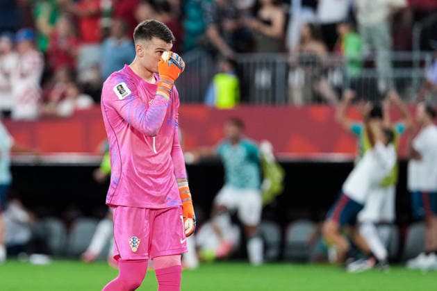Dominik Livakovic of Croatia looks dejected during a FIFA Men’s World Cup 2026 round of 32 football match between Portugal and Croatia at Toronto Stadium, in Toronto July 02th 2026 (Photo by Alexandra Fechete SPP)  Copyright: xAlexandraxFechete SPPx Sportspressphoto_SPR183147