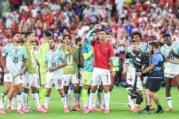 RECORD DATE NOT STATED FIFA World Cup, WM, Weltmeisterschaft, Fussball 2026 - Round of 32 - Portugal v Croatia Cristiano Ronaldo player of Portugal wears the nÂ° 21 shirt in tribute to Diogo Jota who passed away last year after the FIFA World Cup 2026 Round of 32 match between Portugal and Croatia, at the Toronto Stadium, in Toronto, Canada, on Thursday, July 02, 2026.(Foto: William Volcov Brazil Photo Press IMAGO) Sports Toronto CA Canada Copyright: xWILLIAMxVOLCOVx