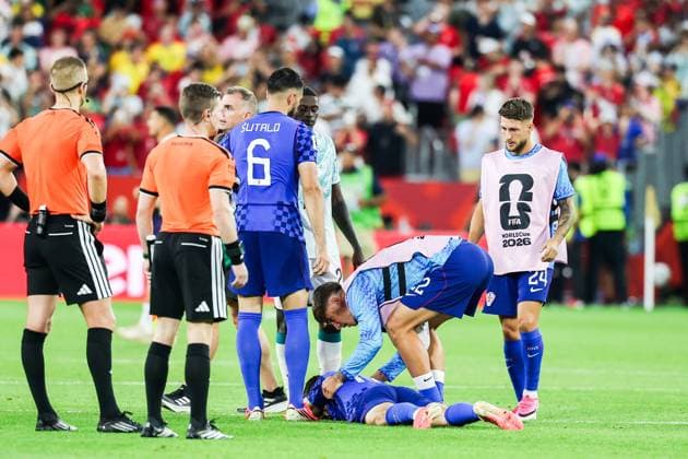 RECORD DATE NOT STATED FIFA World Cup, WM, Weltmeisterschaft, Fussball 2026 - Round of 32 - Portugal v Croatia Croatian players lament their 2-1 defeat to Portugal after the FIFA World Cup 2026 Round of 32 match at the Toronto Stadium, in Toronto, Canada, on Thursday, July 02, 2026.(Foto: William Volcov Brazil Photo Press IMAGO) Sports Toronto CA Canada Copyright: xWILLIAMxVOLCOVx