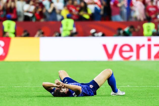 RECORD DATE NOT STATED FIFA World Cup, WM, Weltmeisterschaft, Fussball 2026 - Round of 32 - Portugal v Croatia Croatian players lament their 2-1 defeat to Portugal after the FIFA World Cup 2026 Round of 32 match at the Toronto Stadium, in Toronto, Canada, on Thursday, July 02, 2026.(Foto: William Volcov Brazil Photo Press IMAGO) Sports Toronto CA Canada Copyright: xWILLIAMxVOLCOVx