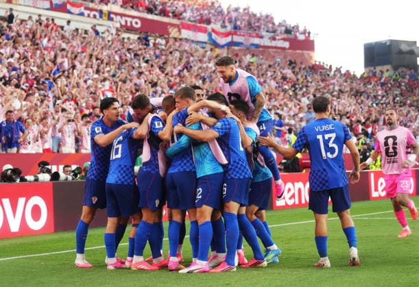 July 2, 2026, Toronto, On, CANADA: Croatia players celebrate a goal against Portugal during the second half of a World Cup round of 32 soccer match, in Toronto on Thursday, July 2, 2026. Canada News - July 2, 2026  - ZUMAc35_ 20260702_zaf_c35_158 Copyright: xNathanxDenettex