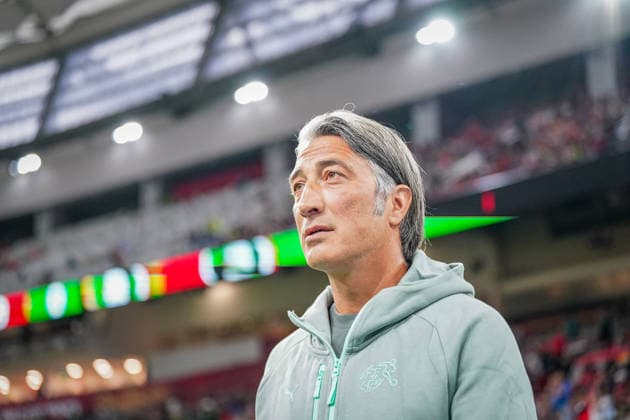 Kanada: Fußball FIFA World Cupl 2026 Sechzehntelfinale - Schweiz vs Algerien - BC Place Vancouver: Murat Yakin (Trainer, Schweiz) Mimik, Gesichtsausdruck, Emotion, Geste, Gestik *** Canada Soccer FIFA World Cup 2026 Round of 32 Switzerland vs. Algeria BC Place, Vancouver Murat Yakin, Coach, Switzerland Facial expressions, emotions, gestures Copyright: xJOERANxSTEINSIEKx
