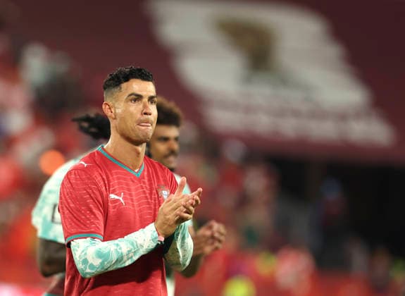 (260703) -- TORONTO, July 3, 2026 -- Cristiano Ronaldo of Portugal wears a jersey of the late Diogo Jota, who died last year, after the round of 32 match between Portugal and Croatia at the 2026 FIFA World Cup, WM, Weltmeisterschaft, Fussball at Toronto Stadium in Toronto, Canada, July 2, 2026. (Photo by Xinhua) (SP)CANADA-TORONTO-FOOTBALL-FIFA WORLD CUP-ROUND OF 32-POR VS CRO ZouxZheng 