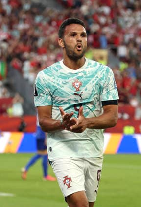 (260703) -- TORONTO, July 3, 2026 -- Goncalo Ramos of Portugal reacts during the round of 32 match between Portugal and Croatia at the 2026 FIFA World Cup, WM, Weltmeisterschaft, Fussball at Toronto Stadium in Toronto, Canada, July 2, 2026. (Photo by Xinhua) (SP)CANADA-TORONTO-FOOTBALL-FIFA WORLD CUP-ROUND OF 32-POR VS CRO ZouxZheng 