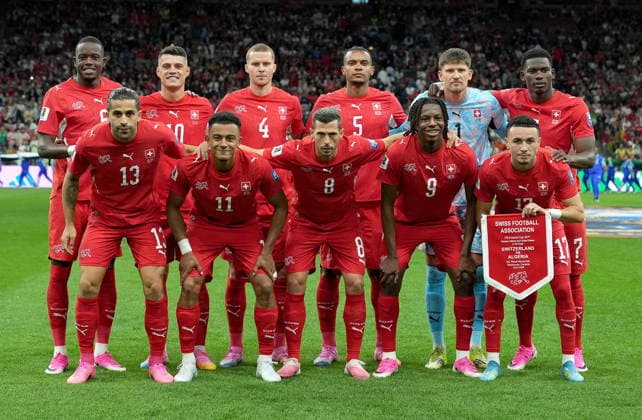 FIFA World Cup, WM, Weltmeisterschaft, Fussball 2026 - Round of 32 - Switzerland vs Algeria The starting eleven of Switzerland pose for the team picture before the FIFA World Cup 2026 Round of 32 match Switzerland against Algeria, in Vancouver, Canada, 03 July 2026. VANCOUVER Canada  Copyright: xBOBxFRIDx
