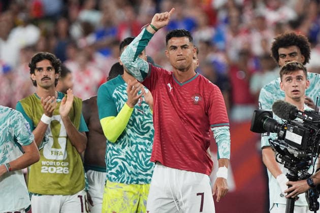 Portugal v Croatia Round of 32 - FIFA World Cup, WM, Weltmeisterschaft, Fussball 2026 Cristiano Ronaldo 7 of Portugal national team, Nationalteam celebrating during the FIFA World Cup 2026 round of 32 match between Croatia and Portugal at Toronto Stadium. on July 2, 2026 in Toronto, Canada. (Photo by Leonardo Ramirez Eyepix Group) Copyright: xLeonardoxRamirez xEyepixxGroupx LR02072026-02426