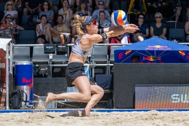 GSTAAD, SWITZERLAND - JULY 2: Nina Brunner (Player No. 1, SUI) during the Beach Pro Tour - Elite 16 at Gstaad on July 2, 2026 in Gstaad, Switzerland. Switzerland Copyright: xPeterxWeberx