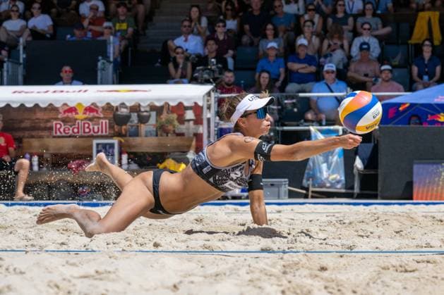 GSTAAD, SWITZERLAND - JULY 2: Leona Kernen (Player No. 2, SUI) during the Beach Pro Tour - Elite 16 at Gstaad on July 2, 2026 in Gstaad, Switzerland. Switzerland Copyright: xPeterxWeberx