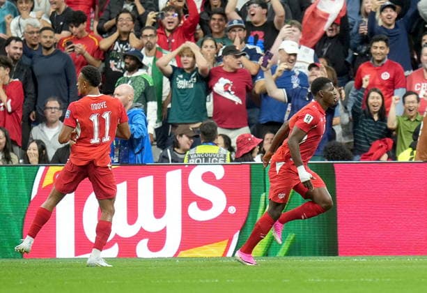 FIFA World Cup, WM, Weltmeisterschaft, Fussball 2026 - Round of 32 - Switzerland vs Algeria Breel Embolo (R) of Switzerland celebrates after scoring the opening goal during the FIFA World Cup 2026 Round of 32 match Switzerland against Algeria, in Vancouver, Canada, 03 July 2026. VANCOUVER Canada  Copyright: xBOBxFRIDx