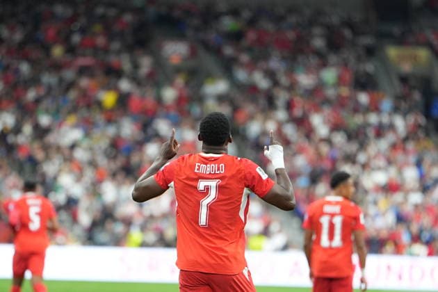 Switzerland v Algeria - FIFA World Cup, WM, Weltmeisterschaft, Fussball 2026 - Round of 32 VANCOUVER, CANADA - JULY 02: Breel Embolo (7) of Switzerland celebrates after scoring a goal during the 2026 FIFA World Cup Round of 32 match between Switzerland and Algeria at BC Place (Vancouver Stadium) in Vancouver, British Columbia, Canada on July 02, 2026. Ercin Erturk Anadolu British Columbia Canada. Editorial use only. Please get in touch for any other usage.  Copyright: x2026xAnadoluxErcinxErturkx