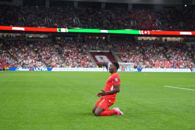 Switzerland v Algeria - FIFA World Cup, WM, Weltmeisterschaft, Fussball 2026 - Round of 32 VANCOUVER, CANADA - JULY 02: Breel Embolo (7) of Switzerland celebrates after scoring a goal during the 2026 FIFA World Cup Round of 32 match between Switzerland and Algeria at BC Place (Vancouver Stadium) in Vancouver, British Columbia, Canada on July 02, 2026. Ercin Erturk Anadolu British Columbia Canada. Editorial use only. Please get in touch for any other usage.  Copyright: x2026xAnadoluxErcinxErturkx