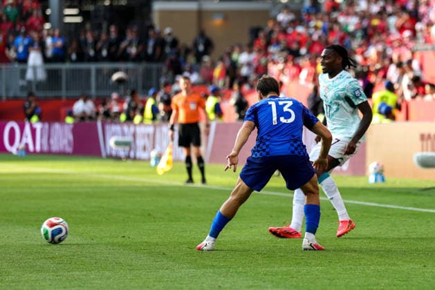 TORONTO, CANADA - JULY 2: Rafael Leao, Portugal and Nikola Vlasic, Croatia during the 2026 FIFA World Cup, WM, Weltmeisterschaft, Fussball round of 32 match between Portugal and Croatia at Toronto Stadium on July 2, 2026 in Toronto, Canada. Photo by Joseph Victor Copyright: xVictorxModox