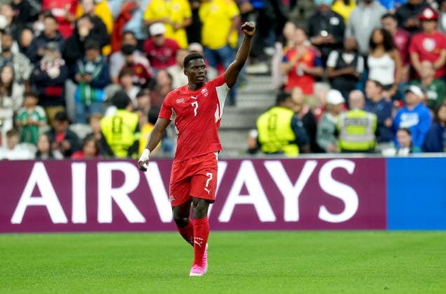 FIFA World Cup, WM, Weltmeisterschaft, Fussball 2026 - Round of 32 - Switzerland vs Algeria Breel Embolo of Switzerland celebrates after scoring the opening goal during the FIFA World Cup 2026 Round of 32 match Switzerland against Algeria, in Vancouver, Canada, 02 July 2026. VANCOUVER Canada  Copyright: xBOBxFRIDx