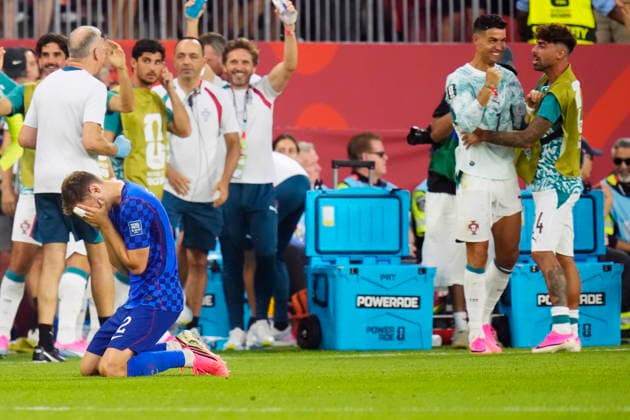 July 2, 2026, Toronto, On, CANADA: Croatia s Josip Stanisic (2) reacts as a goal is disallowed as Portugal s Cristiano Ronaldo (second right) celebrates during the second half of a World Cup round of 32 soccer match, in Toronto on Thursday, July 2, 2026. Canada News - July 2, 2026  - ZUMAc35_ 20260702_zaf_c35_225 Copyright: xChrisxYoungx