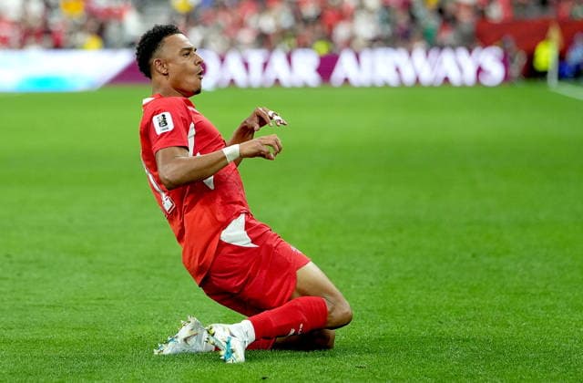 FIFA World Cup, WM, Weltmeisterschaft, Fussball 2026 - Round of 32 - Switzerland vs Algeria Dan Ndoye of Switzerland celebrates after scoring his team s second goal during the FIFA World Cup 2026 Round of 32 match Switzerland against Algeria, in Vancouver, Canada, 02 July 2026. VANCOUVER Canada  Copyright: xBOBxFRIDx