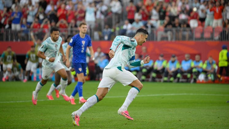 July 2, 2026, Toronto, Ontario, Canada: Cristiano Ronaldo ( 7) of Portugal celebrates his goal during the 2026 FIFA World Cup, WM, Weltmeisterschaft, Fussball Round of 32 match between Portugal and Croatia at Toronto Stadium. Toronto Canada - ZUMAv136 20260702_zsp_v136_019 Copyright: xJeffxVoganx