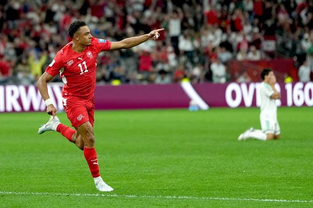 FIFA World Cup, WM, Weltmeisterschaft, Fussball 2026 - Round of 32 - Switzerland vs Algeria Dan Ndoye of Switzerland celebrates after scoring his team s second goal during the FIFA World Cup 2026 Round of 32 match Switzerland against Algeria, in Vancouver, Canada, 02 July 2026. VANCOUVER Canada  Copyright: xBOBxFRIDx
