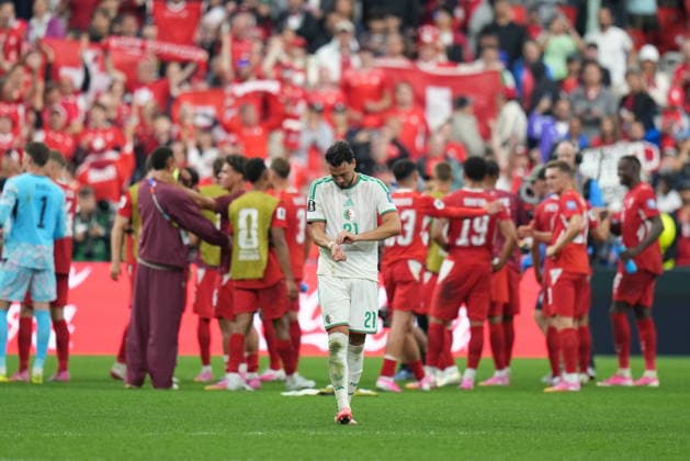 Switzerland v Algeria - FIFA World Cup, WM, Weltmeisterschaft, Fussball 2026 - Round of 32 VANCOUVER, CANADA - JULY 02: Ramy Bensebaini of Algeria reacts after the 2026 FIFA World Cup Round of 32 match between Switzerland and Algeria at BC Place (Vancouver Stadium) in Vancouver, British Columbia, Canada on July 02, 2026. Ercin Erturk Anadolu British Columbia Canada. Editorial use only. Please get in touch for any other usage.  Copyright: x2026xAnadoluxErcinxErturkx