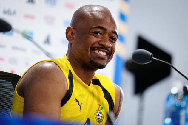 (260703) -- KANSAS CITY, July 3, 2026 -- Jordan Ayew of Ghana attends a press conference, PK, Pressekonferenz ahead of the round of 32 match between Colombia and Ghana at the FIFA World Cup, WM, Weltmeisterschaft, Fussball 2026 in Kansas City, the United States, July 2, 2026. ) (SP)U.S.-KANSAS CITY-FOOTBALL-FIFA WORLD CUP-PRESS CONFERENCE-GHANA JiaxHaocheng 