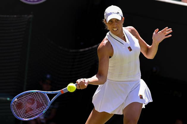 (260703) -- LONDON, July 3, 2026 -- Madison Keys of the United States returns the ball during the women s singles second round match against Katie Swan of Britain at the Wimbledon Tennis Championships in London, Britain, on July 2, 2026. (Photo by Xinhua) (SP)BRITAIN-LONDON-TENNIS-WIMBLEDON-WOMEN S SINGLES DinendraxHaria 