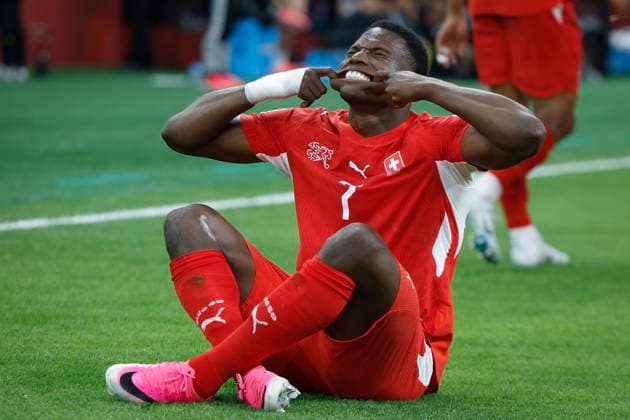 FIFA World Cup, WM, Weltmeisterschaft, Fussball 2026 - Round of 32 - Switzerland vs Algeria Switzerland s Breel Embolo celebrates scoring during the World Cup round of 32 soccer match between Switzerland and Algeria at the BC Place stadium in Vancouver, Canada, 02 July 2026. Vancouver Canada  Copyright: xPETERxKLAUNZERx