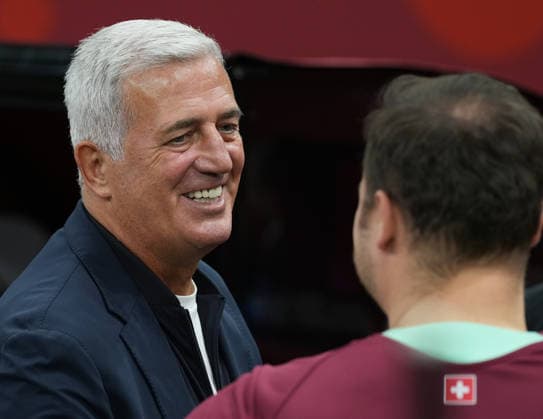 (260703) -- VANCOUVER, July 3, 2026 -- Algeria s head coach Vladimir Petkovic is seen before the round of 32 match between Switzerland and Algeria at the 2026 FIFA World Cup, WM, Weltmeisterschaft, Fussball at BC Place Vancouver in Vancouver, Canada, July 2, 2026. ) (SP)CANADA-VANCOUVER-FOOTBALL-FIFA WORLD CUP-ROUND OF 32-SUI VS ALG MengxYongmin 