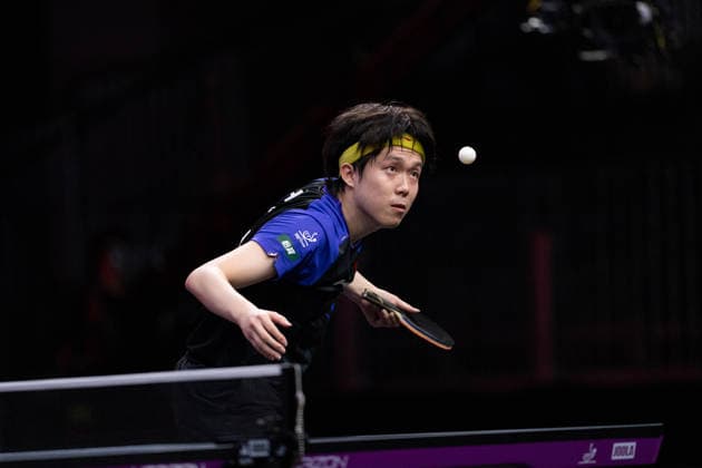 LOS ANGELES, CALIFORNIA - JULY 02: Wang Chuqin of China competes in the Men s Singles - Round of 16 match against Anders Lind of Denmark on day 7 of United States Smash 2026 at Ontario Convention Center on July 2, 2026 in Los Angeles, California.  Copyright: xVCGx 111651980436