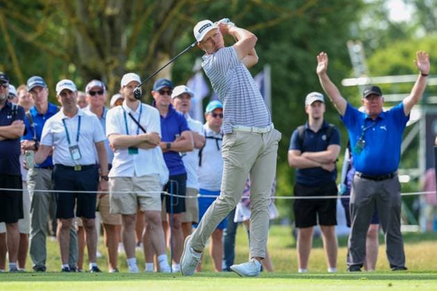 Matti Schmid (GER) am Abschlag,Tee, 37. BMW International Open 2026, Golf, DP World Tour, Herren, Runde 2, 03.07.2026 Eichenried Bayern Deutschland *** Matti Schmid (GER) on the tee, 37th BMW International Open 2026, Golf, DP World Tour, Men s, Round 2, July 3, 2026, Eichenried, Bavaria, Germany Copyright: xkolbert-press ChristianxKolbertx
