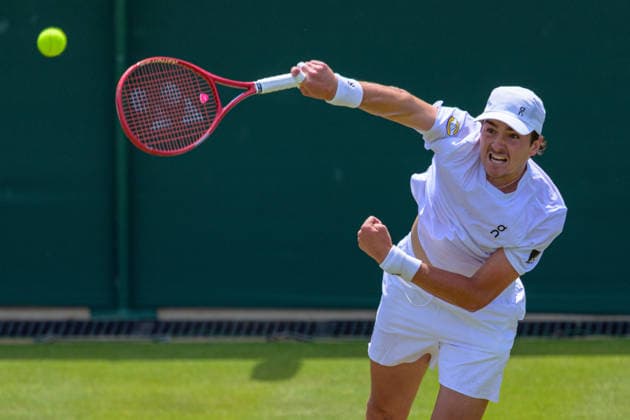 Day Five: The Championships - Wimbledon 2026 LONDON, ENGLAND JULY 03 - Joao Fonseca of Brazil during Gentlemen s Single Third Round against Roman Safiullin of Russia at The Wimbledon Lawn Tennis Championship at Wimbledon on July 03, 2026 in London, England. (Photo by Keeran Marquis)  Copyright: xKeeranxMarquis Fotoarena SPPx Sportspressphoto_SPR183565