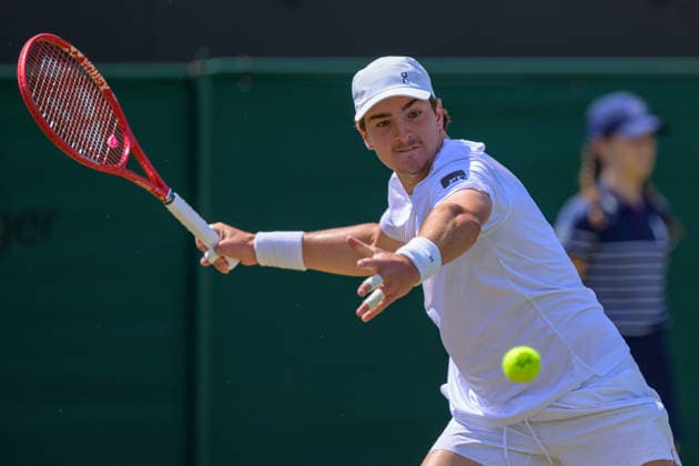 Day Five: The Championships - Wimbledon 2026 LONDON, ENGLAND JULY 03 - Joao Fonseca of Brazil during Gentlemen s Single Third Round against Roman Safiullin of Russia at The Wimbledon Lawn Tennis Championship at Wimbledon on July 03, 2026 in London, England. (Photo by Keeran Marquis)  Copyright: xKeeranxMarquis Fotoarena SPPx Sportspressphoto_SPR183569