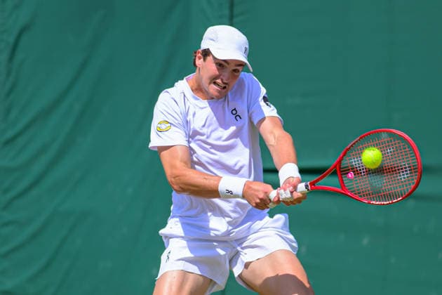Day Five: The Championships - Wimbledon 2026 LONDON, ENGLAND JULY 03 - Joao Fonseca of Brazil during Gentlemen s Single Third Round against Roman Safiullin of Russia at The Wimbledon Lawn Tennis Championship at Wimbledon on July 03, 2026 in London, England. (Photo by Keeran Marquis)  Copyright: xKeeranxMarquis Fotoarena SPPx Sportspressphoto_SPR183573