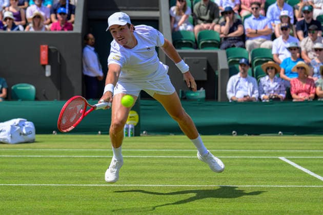 Day Five: The Championships - Wimbledon 2026 LONDON, ENGLAND JULY 03 - Joao Fonseca of Brazil during Gentlemen s Single Third Round against Roman Safiullin of Russia at The Wimbledon Lawn Tennis Championship at Wimbledon on July 03, 2026 in London, England. (Photo by Keeran Marquis)  Copyright: xKeeranxMarquis Fotoarena SPPx Sportspressphoto_SPR183574