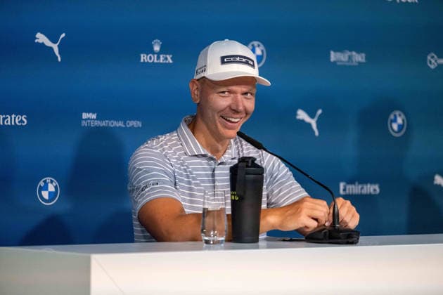 Matti Schmid (GER) hat gut lachen, aktuell liegt er auf einem geteilten 4ten Platz. xettx, Deutschland, Muenchen, 03.07.2026, Golf, 37. BMW International Open, 2026, Round 2, DP World Tour, Golfclub Muenchen Eichenried *** Matti Schmid (GER) has every reason to smile; he is currently tied for 4th place xettx, Germany, Munich, July 3, 2026, Golf, 37th BMW International Open, 2026, Round 2, DP World Tour, Golfclub München Eichenried