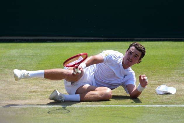 2026-07-03 The Championships - Wimbledon 2026 - Day Five LONDON, UNITED KINGDOM - JULY 3: Joao Fonseca of Brazil during Day Five of the The Championships - Wimbledon 2026 at All England Lawn Tennis and Croquet Club on July 3, 2026 in London, England. (Photo by Marleen Fouchier BSR Agency) London United Kingdom Content not available for redistribution in The Netherlands directly or indirectly through any third parties. Copyright: xBSRxAgencyx