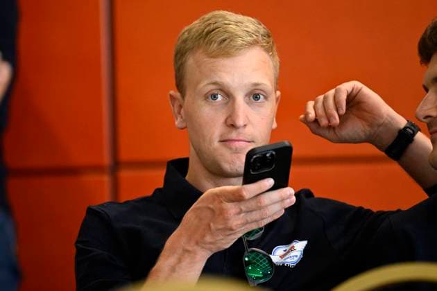 Tour de France 2026 Media Activities 03 07 2026 BARCELONA, SPAIN - JULY 03 : Merlier Tim (BEL) of Soudal Quick-Step speaking with the media during a press conference, PK, Pressekonferenz prior to the 113rd edition of Tour de France 2026, on July 3, 2026 in Barcelona, Spain, 03 07 2026 Barcelona Spain  Copyright: xTomasxSiskx