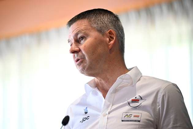 Tour de France 2026 Media Activities 03 07 2026 BARCELONA, SPAIN - JULY 03 : Fore Jurgen (BEL) General manager of Soudal Quick Step speaking with the media during a press conference, PK, Pressekonferenz prior to the 113rd edition of Tour de France 2026, on July 3, 2026 in Barcelona, Spain, 03 07 2026 Barcelona Spain  Copyright: xTomasxSiskx
