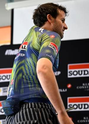 Tour de France 2026 Media Activities 03 07 2026 BARCELONA, SPAIN - JULY 03 : illustrative picture showing an airbag jersey of Castelli during a press conference, PK, Pressekonferenz of team Soudal - Quick Step prior to the 113rd edition of Tour de France 2026, on July 3, 2026 in Barcelona, Spain, 03 07 2026 Barcelona Spain  Copyright: xTomasxSiskx